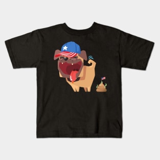 Patriotic American Bulldog Funny Design Kids T-Shirt